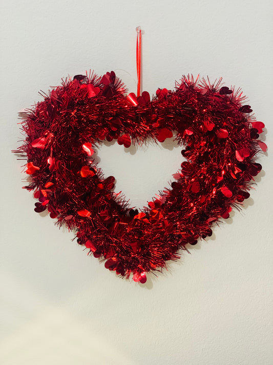 Red Tinsel Heart