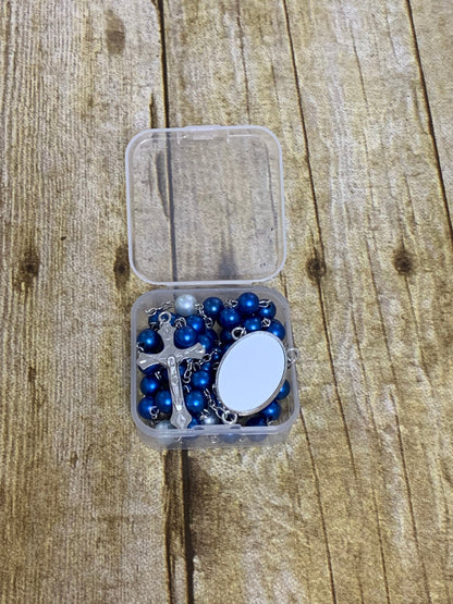 Blank Blue Sublimation Rosary (Ready to Ship)
