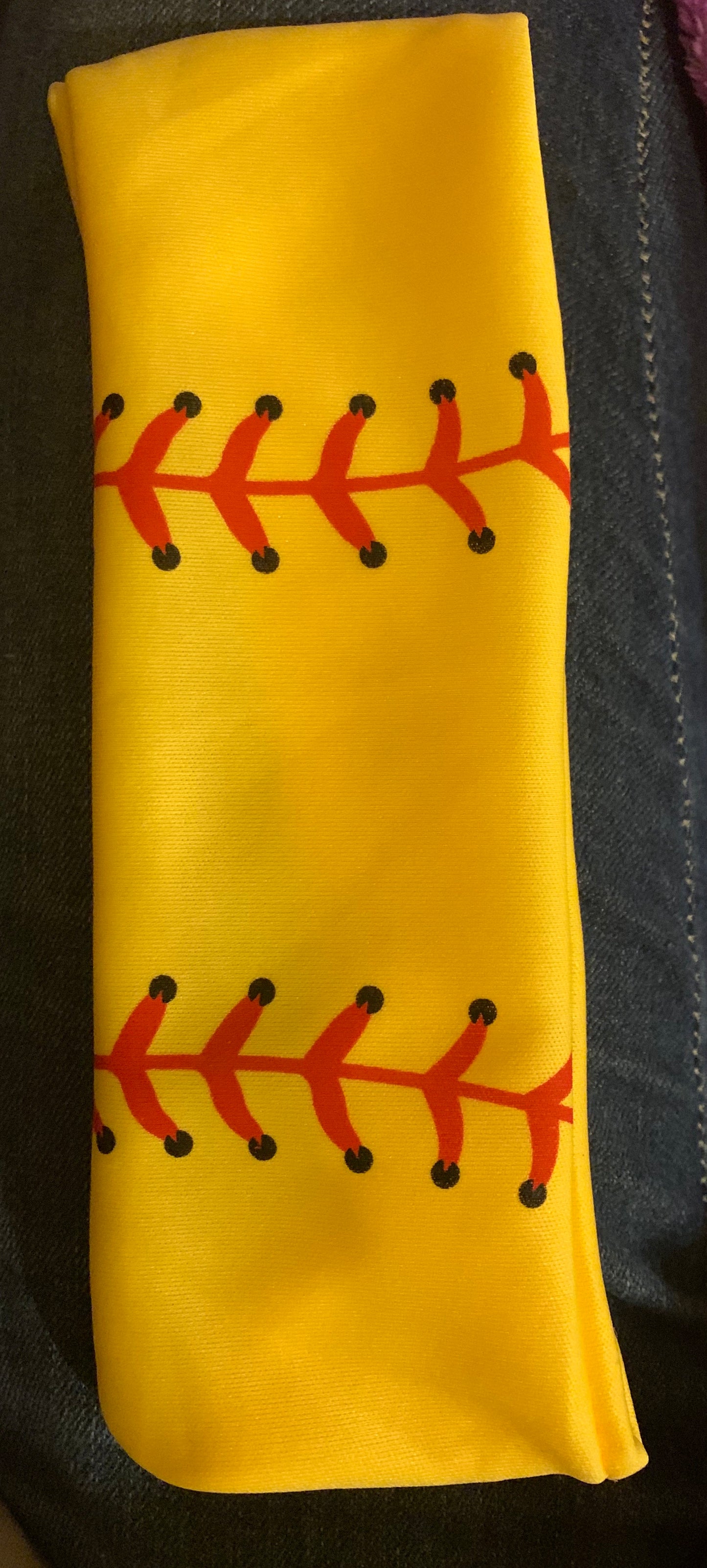 Yellow softball headband