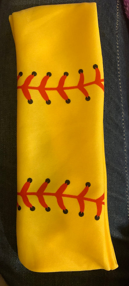 Yellow softball headband
