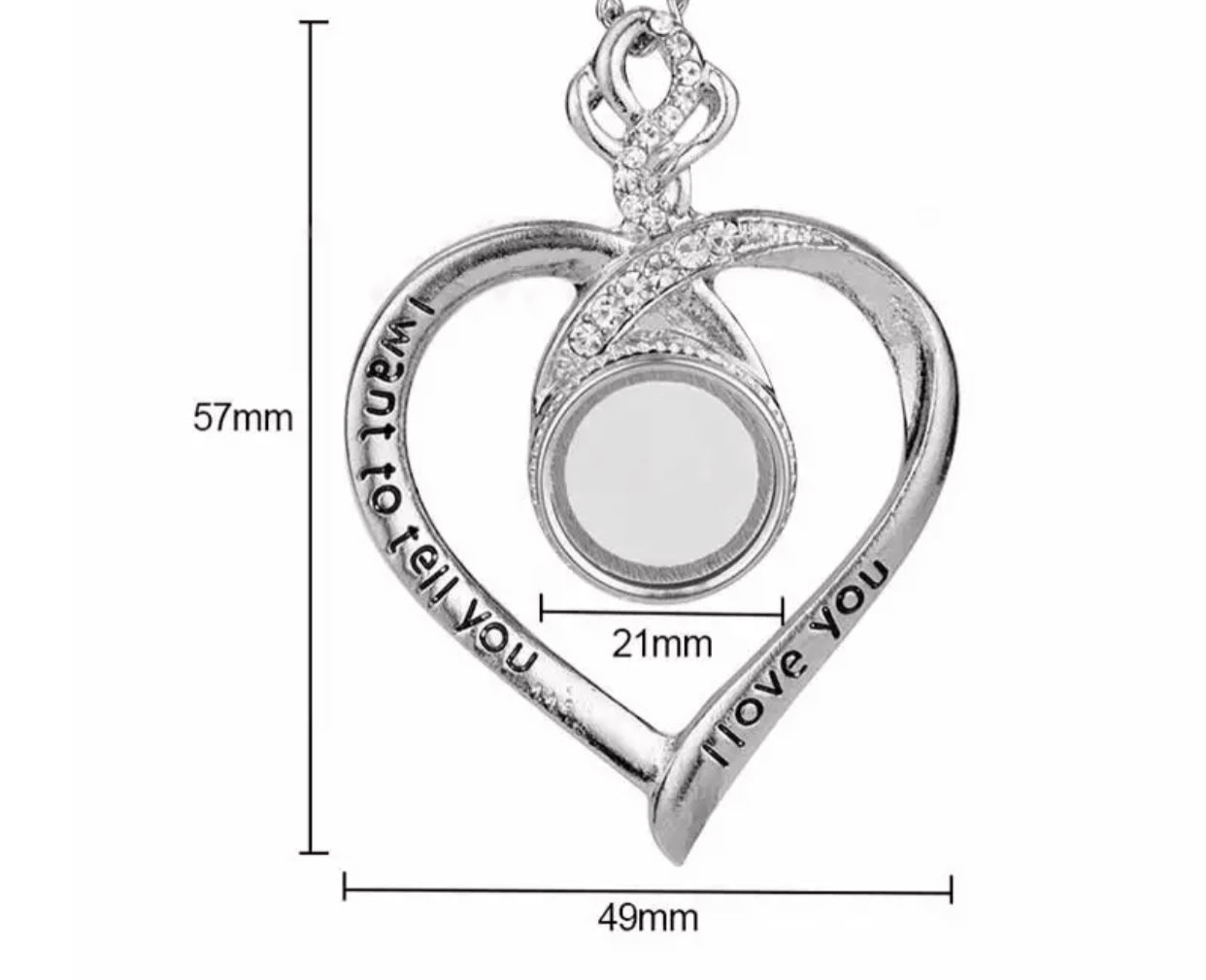Blank Heart I love you Necklace