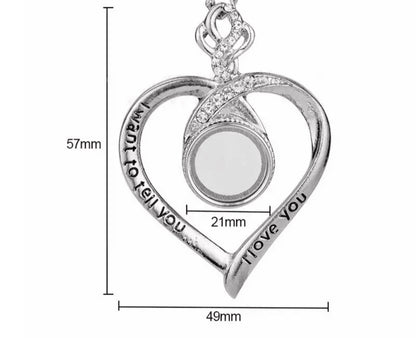 Blank Heart I love you Necklace
