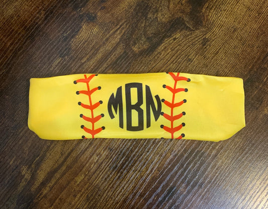 Yellow softball headband
