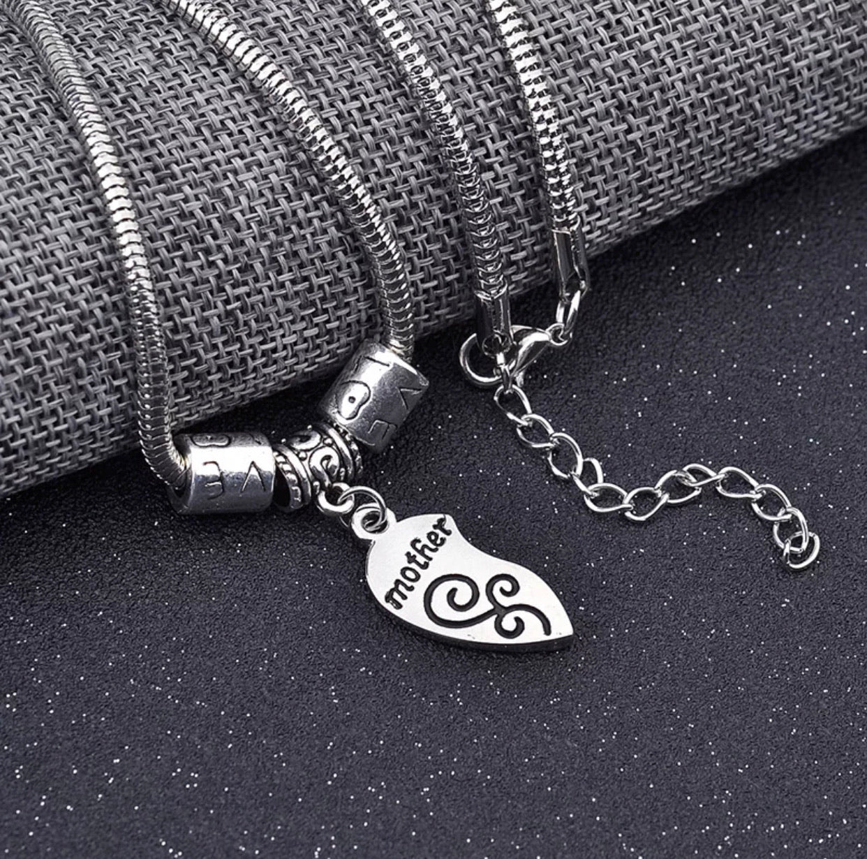 Mother Half Heart Charm Bracelet