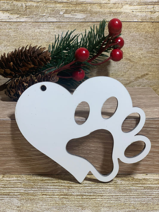 Heart Paw Ornament