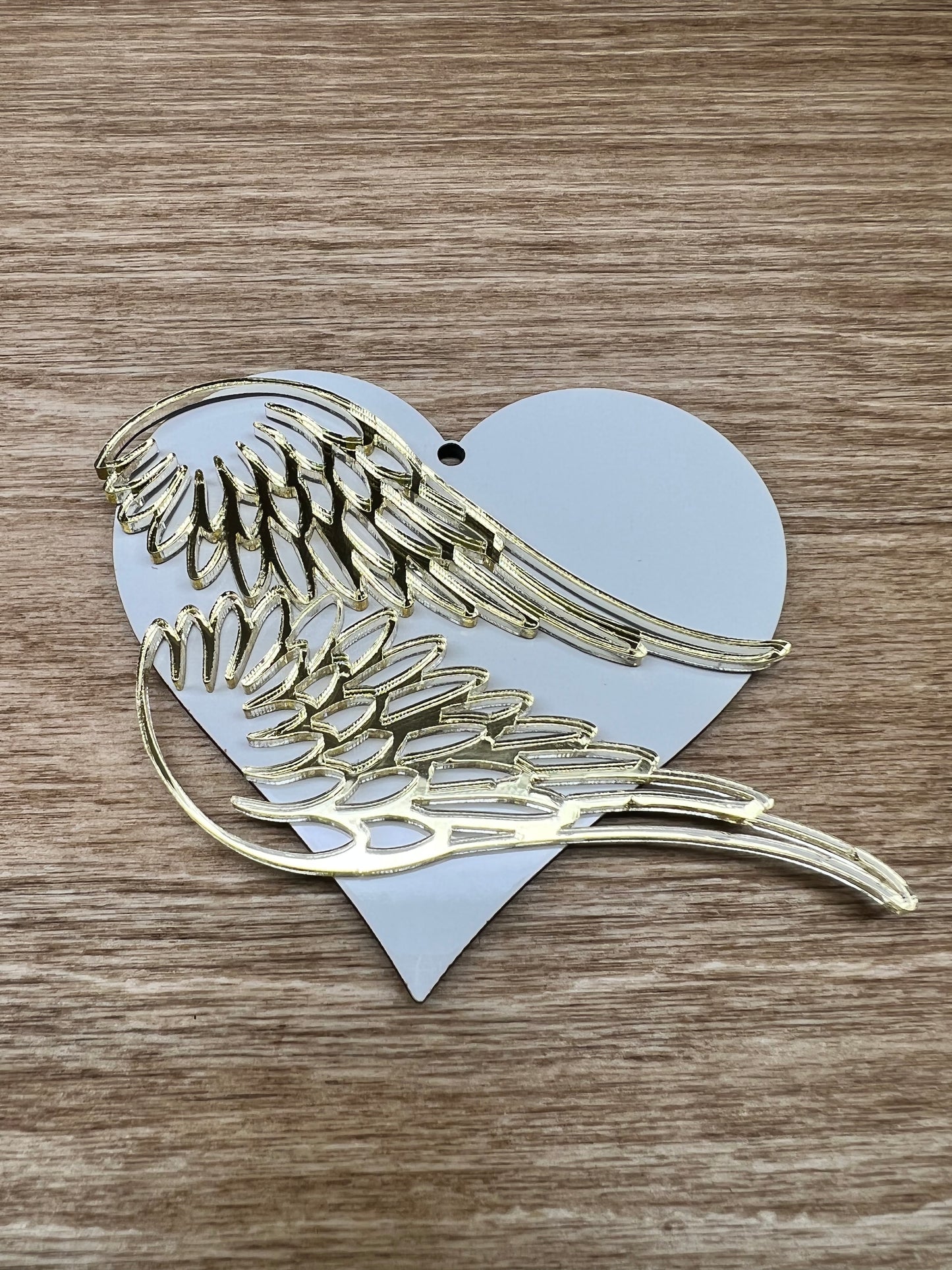 Sublimation Heart with Wings Ornament