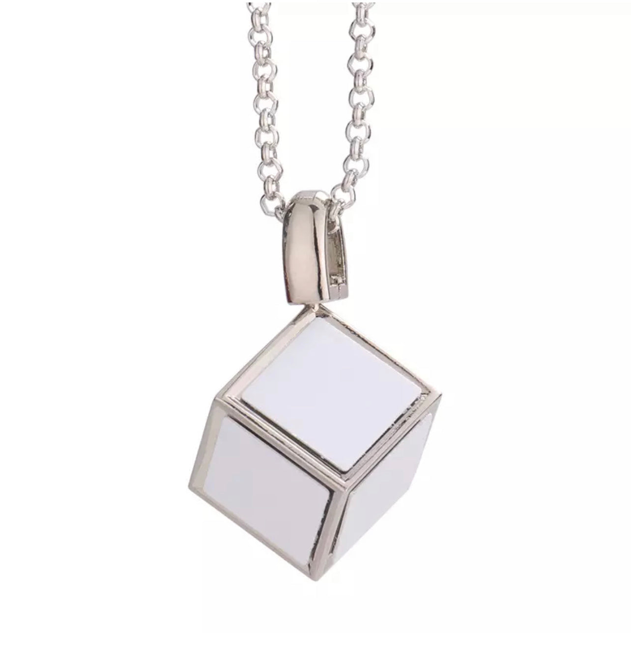 Cube Necklace Silver