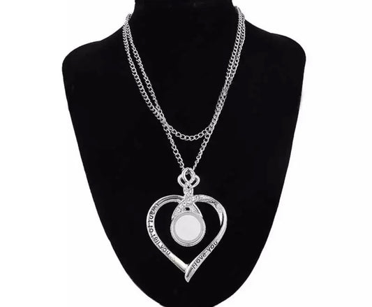 Blank Heart I love you Necklace