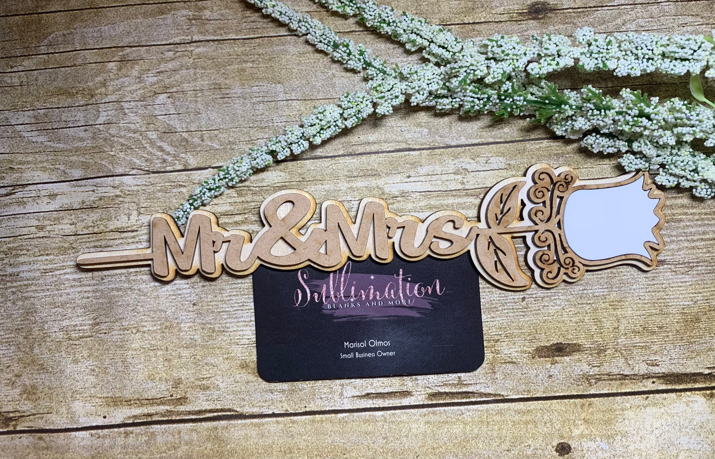 Wooden Mr & Mrs Sublimation Rose Kit