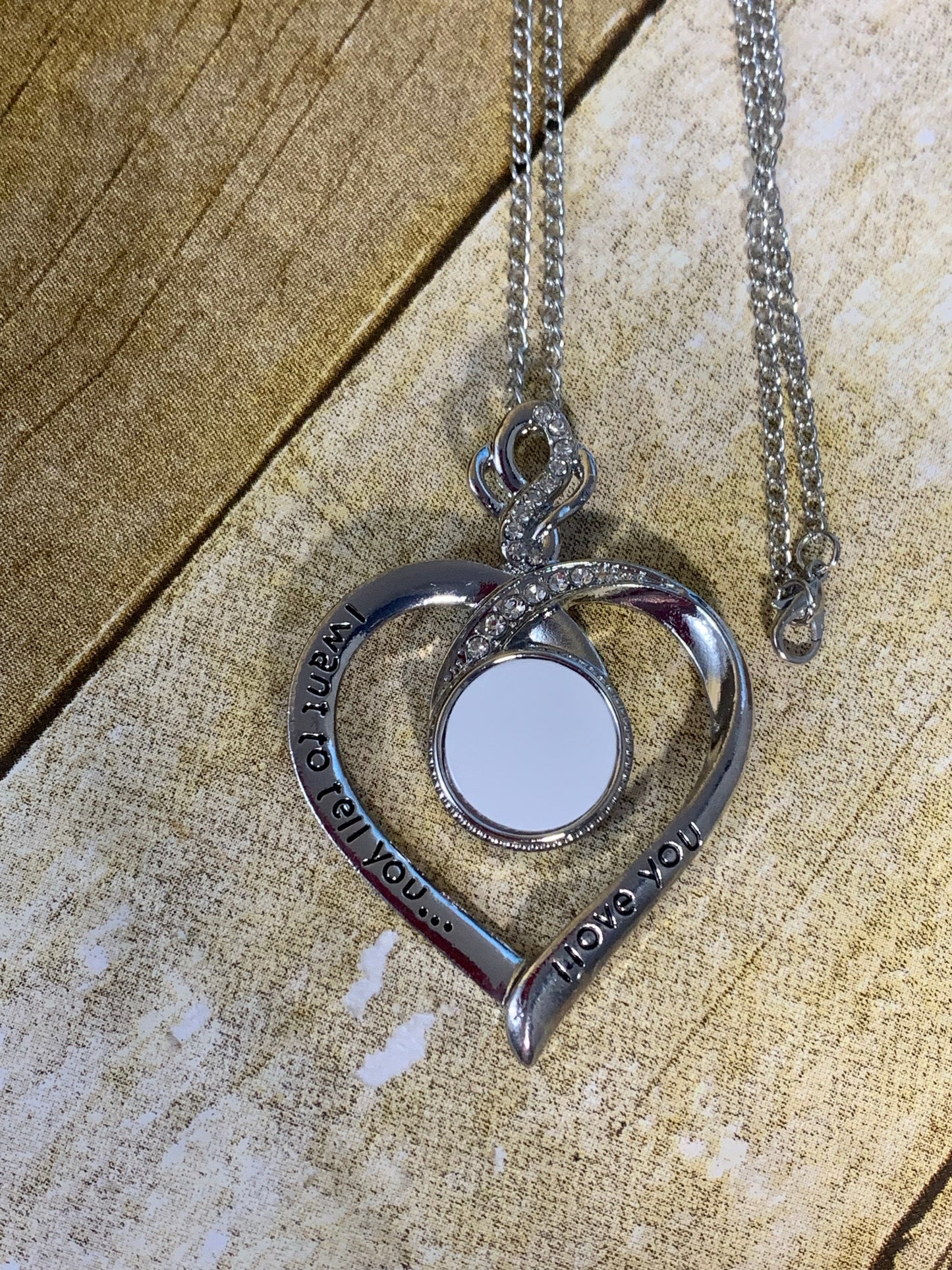 Blank Heart I love you Necklace