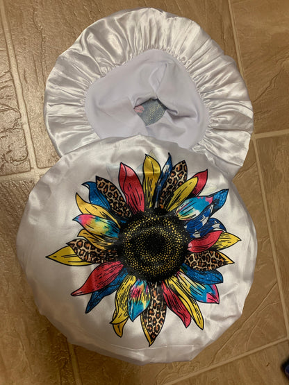New! White Blank Bonnet with headband